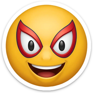 create a yellow emoji of spiderman. style old emoji sticker