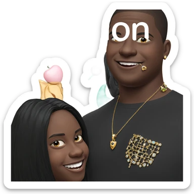 smiling boys with jewelry sticker