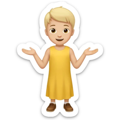 Soccer Player boy dance in yellow dress sticker