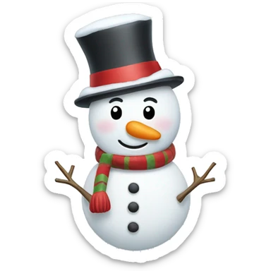 Cute Christmas snow man sticker
