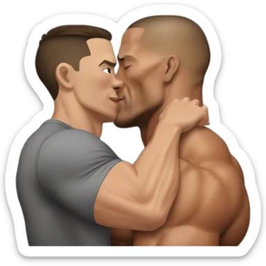 John cena kissing Dwayne johnson sticker