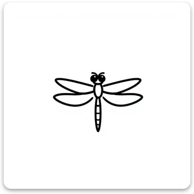 dragonfly, hand drawn, sketch style, simple lines sticker