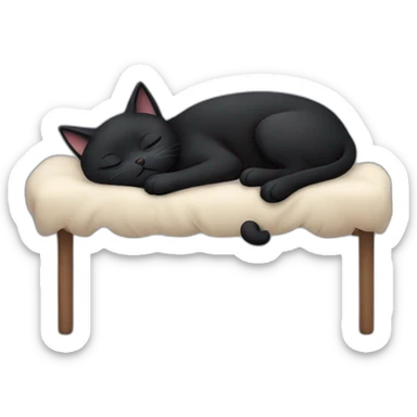 A sleeping black cat sticker