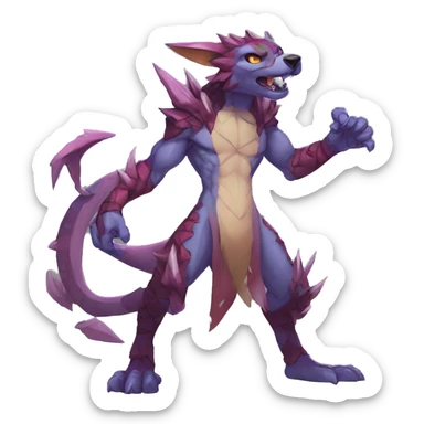 Anthro cool edgy Vernid-WickerBeast-Protogen-Primagen-Fakémon Full Body sticker