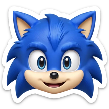Sonic with a happy face sticker