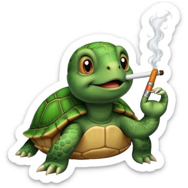 turtle smoking a blunt sticker