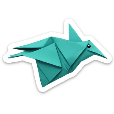 origami bird sticker
