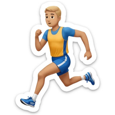 tall, stocky man running in a track meet sticker