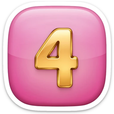 number four in pink and golden  sticker