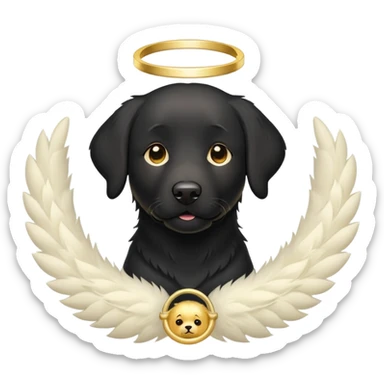 Black lab with a halo sticker