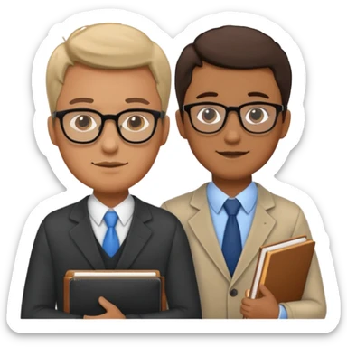 male teacher helping student sticker