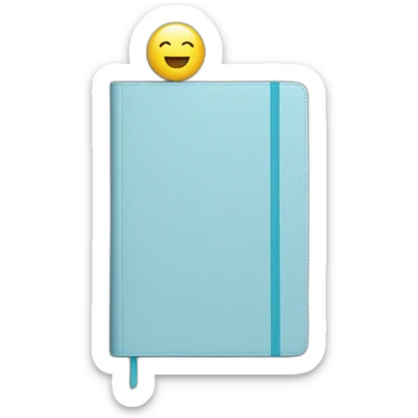 couverture agenda bleu clair uni sticker
