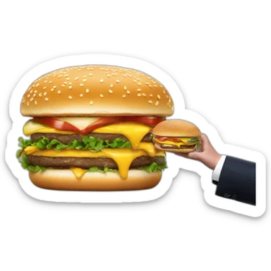 Emmanuel Macron mangeant un burger  sticker