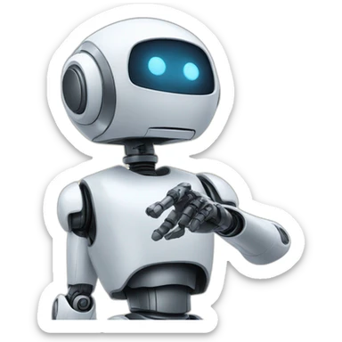 robot pointing to the sky sticker