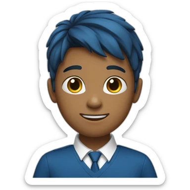 school student wearing blue school uniform sticker