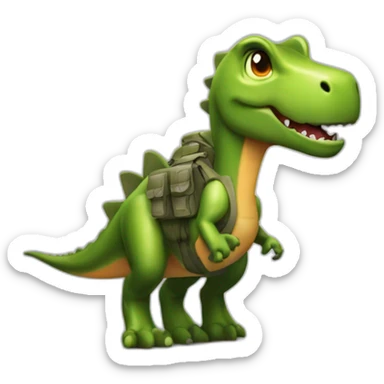 Modifica el emoji de dinosaurio Apple y ponle un chaleco antibalas táctico militar  sticker