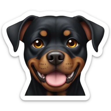 Black Rottweiler pitbull mix with small brown eyebrows sticker