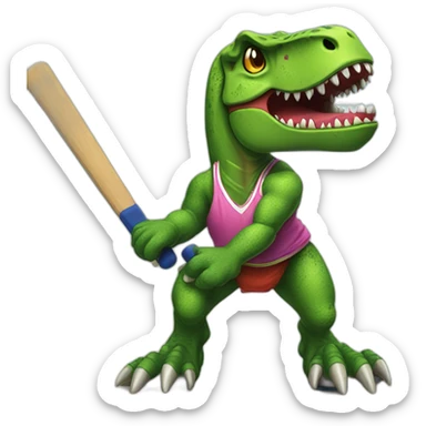 T-rex street hockey fun tiki sticker
