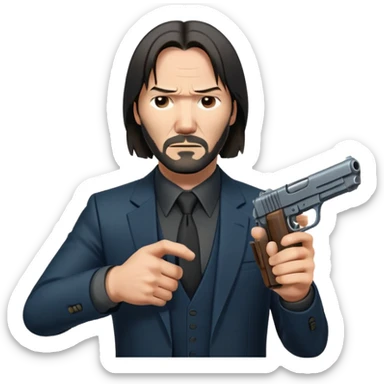 john wick holding pistol sticker