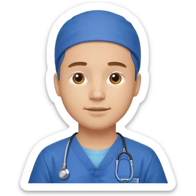 male with a scrubs sticker