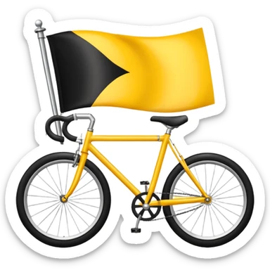 Design a premium TDP flag emoji with rich yellow background and elegant black bicycle symbol. Flat vector style, slightly glossy but minimal, high contrast, no text, no shadows. Square 1:1, transparent background, luxury emoji look for Instagram highlights. sticker