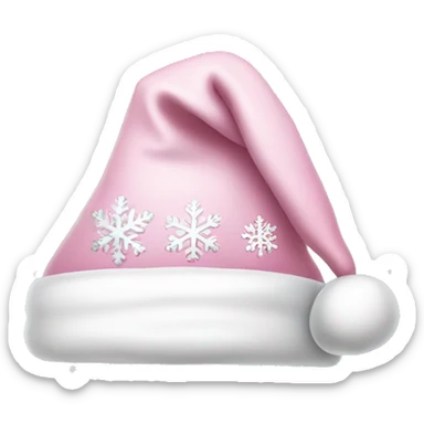 Light pink Santa hat with sparkly snowflakes  sticker