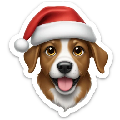 Dog with Christmas cap sticker