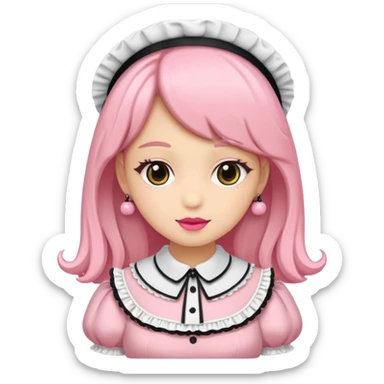 Fiyonklu ve pembe lolita giyen erkek çiz sticker