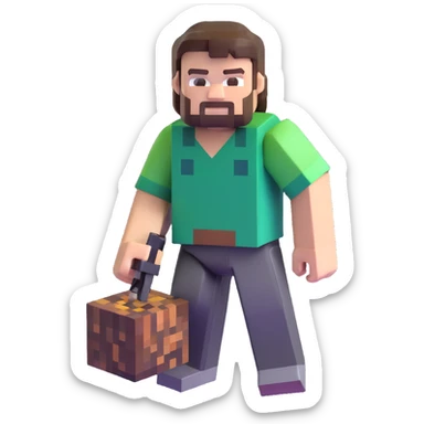 Jack Black as a Minecraft character sticker