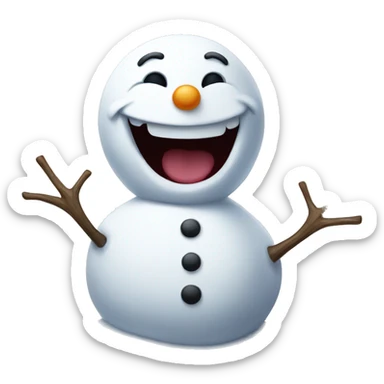 A snowman laughing sticker