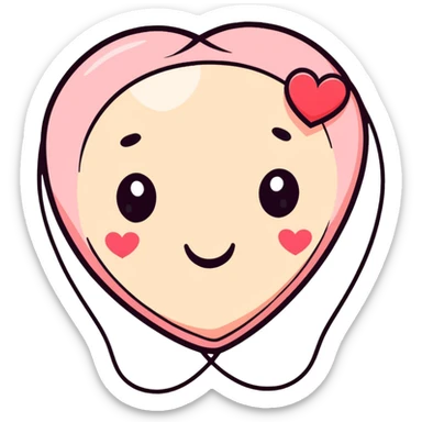 blushing face with hearts around it sticker