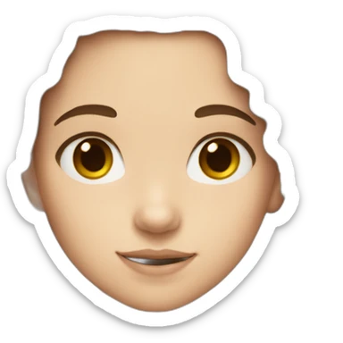 11 year old girl brown hair brown eyes white skin sticker