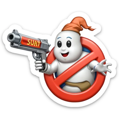 gun Ghostbusters emodji sticker
