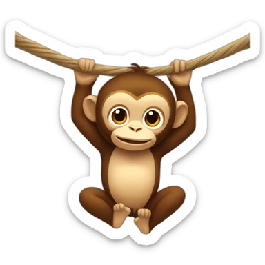 hanging monkey sticker