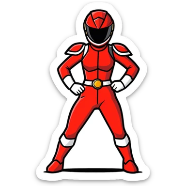 Female red ranger sticker