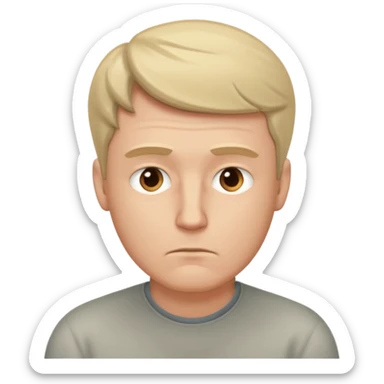 white man sits thinking sticker