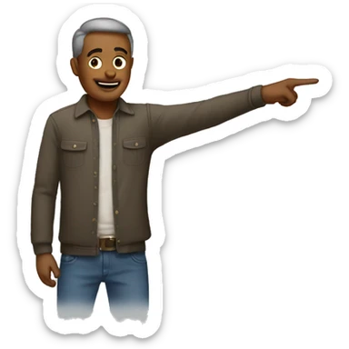 man pointing to his own dad sticker