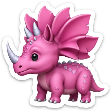 Triceratops cute pink 2d sticker