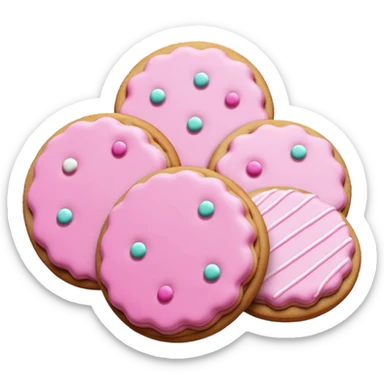 Natale rosa, biscotti estetico sticker