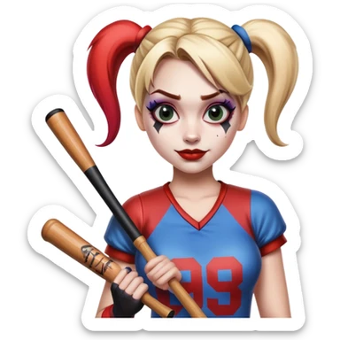 Harley Quinn with a baseball bat sticker