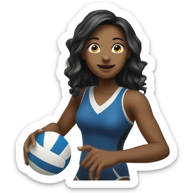 girl playing volleyball  sticker