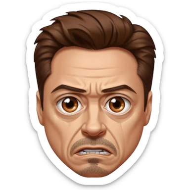 robert downey jr angry sticker