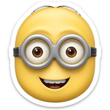happy minion face sticker