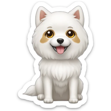 White Japanese Hokkaido dog  sticker