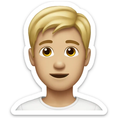 boy with brown hair and blonde tips sticker