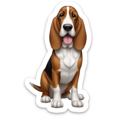 Dog-basset-hound-full-height sticker
