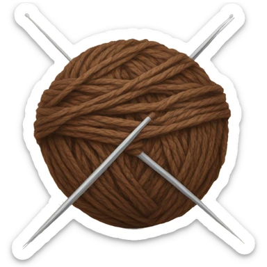 brown ball of yarn with needles sticker