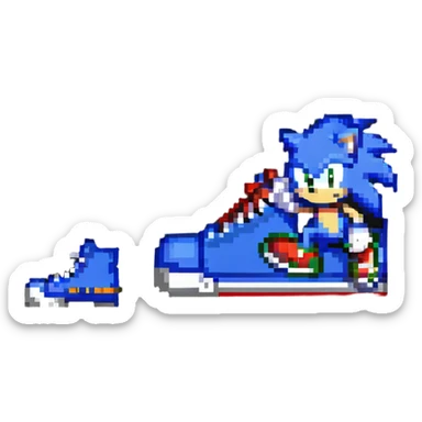 red and white Sonic the Hedgehog shoes sticker