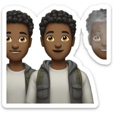 3 white young men sticker