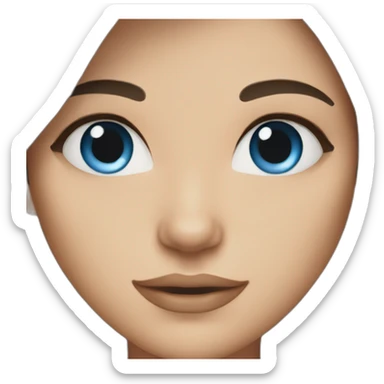 women with dark brown hair and blue eyes sticker